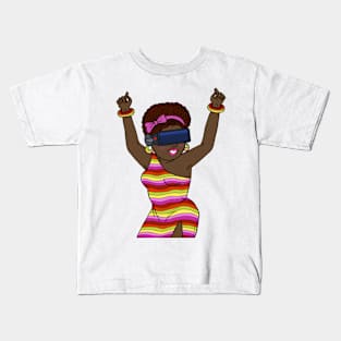 Metaverse virtual reality glasses dancing Kids T-Shirt